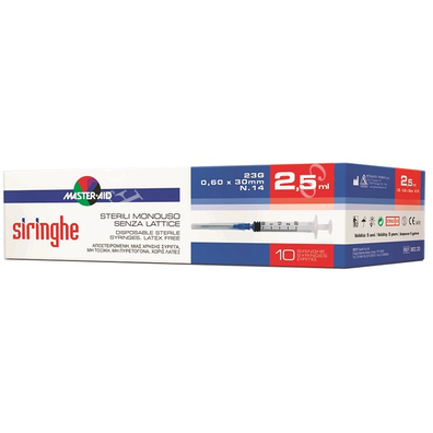Siringhe venipuntura master-aid 2,5 ml gauge 23 10 pezzi