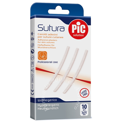Pic solution sutura cerotti suture cutanee 3x75 mm 10 pezzi