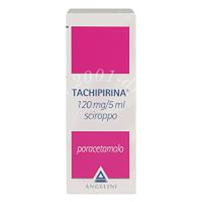 Tachipirina 120 mg/5 ml sciroppo flacone in pet da 120 ml con siringa dosatrice e bicchiere dosatore
