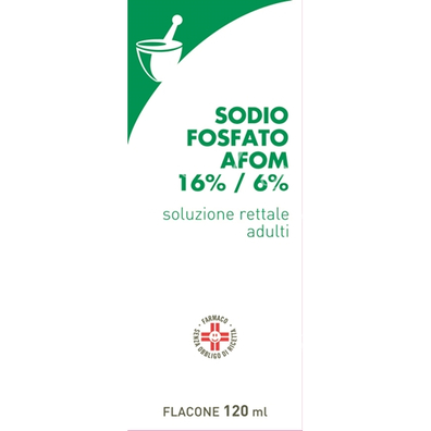 Sodio fosfato afom adulti 16%/6% soluzione rettale 1 flacone 120 ml con cannula preinserita