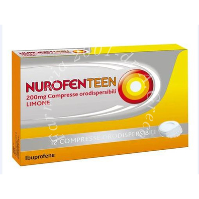 Nurofenteen 200 mg compresse orodispersibili 12 compresse orodispersibili limone in blister pvc/al/poliamide/al