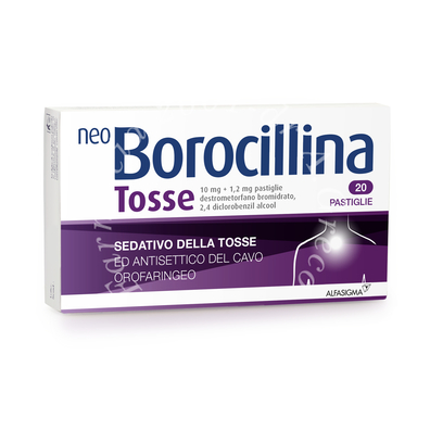Neoborocillina tosse 10 mg + 1,2 mg pastiglie 20 pastiglie in blister pvc-pe-pvdc/al