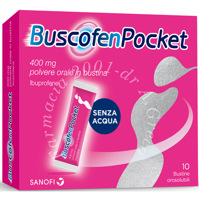 Buscofenpocket 400 mg polvere orale in bustina 10 bustine monodose in pap/al/meea