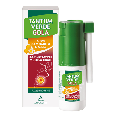 Tantum verde gola 0,25% spray per mucosa orale gusto camomilla e miele 1 flacone pe con pompa dosatrice da 15 ml