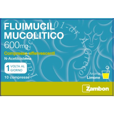 Fluimucil mucol 600 mg compresse effervescenti, 10 compresse in blister al/pe