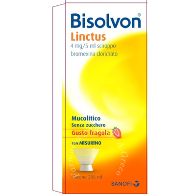 Bisolvon 4 mg/5 ml sciroppo aroma fragola flacone 200 ml
