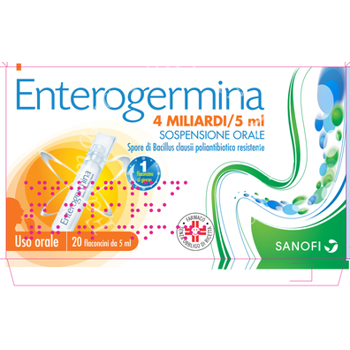 Enterogermina 4 miliardi/5ml sospensiore orale 20 flaconcini