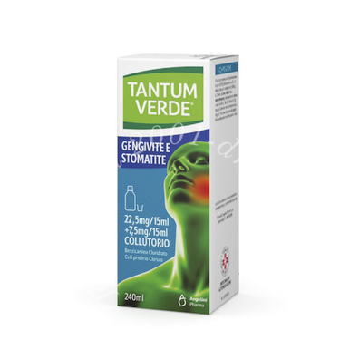 Tantum verde geng e stom 22,5 mg/15 ml + 7,5 mg/15 ml collutorio 1 flacone 240 ml