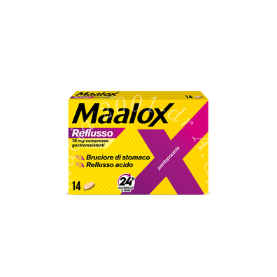 Maalox reflusso 20 mg compresse gastroresistenti 14 compresse in blister opa/alu/pvc-al