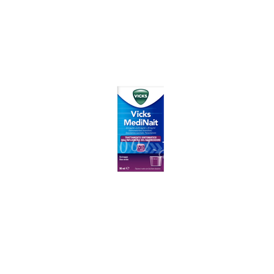 Vicks medinait 0,5 mg/ml + 0,25 mg/ml + 20 mg/ml sciroppo flacone in vetro da 90 ml con bicchiere dosatore