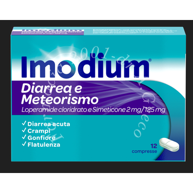 Imodium diarrea e meteor 2 mg/125 mg compresse 12 compresse in blister pctfe/pvc/al/pet/carta