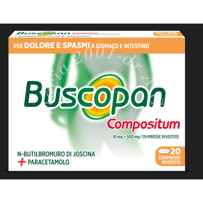 Buscopan compositum 10 mg + 500 mg compresse rivestite 20 compresse in blister al/pvc